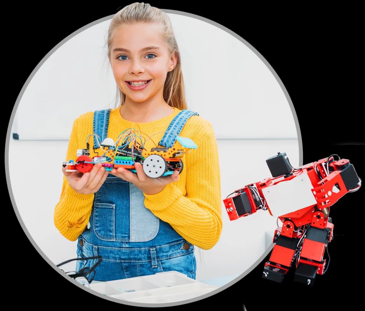 Child with robotics project